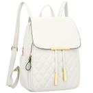 Mochila KKXIU acolchoada de couro moderno branca