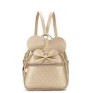 Mochila KL928 para meninas Bowknot Polka Dot Mini PU Leather Gold