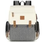 Mochila land luxury cor bege com cinza com trocador