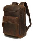 Mochila LANNSYNE Vintage de Couro Genuíno para Notebook 16" - Masculina