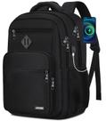 Mochila LIECDRO preta para homens com porta de carregamento USB de 15,6 polegadas