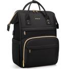 Mochila LOVEVOOK para laptop feminina de 17 polegadas com porta de carregamento USB preta