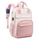 Mochila LOVEVOOK para mulheres, laptop, 15,6", impermeável, bege