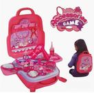 Mochila Maleta Salão de Beleza Brinquedo Infantil 3 em 1 Com Acessórios