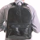 Mochila Masculina 2 Ziper Em Couro Notebook