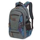 Mochila Masculina de Lona Com Entrada USB Para Notebook