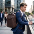 Mochila Masculina Executiva ACO Notebook 15.6 Reforçada Elegante Vegana Trabalho Viagem
