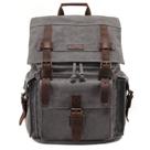 Mochila masculina Kattee, de couro, lona, grande, cinza Mochila masculina Kattee, de couro, lona, grande, cinza