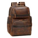 Mochila Masculina TIDING de Couro Vintage para Laptop 15.6" - Marrom