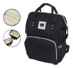 Mochila Maternidade Bolso Térmico Preta Compartimentos Bebe