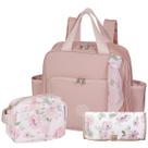 Mochila Maternidade com Necessaire e Trocador Flora Rose Masterbag