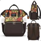 Mochila Maternidade Multifuncional Estampada Floral Grande Capacidade Bolsa Mamãe Bebê