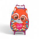 Mochila media escolar creche maternal passeio rodinha bichinho animais zoo elefanta raposa pinguim