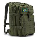 Mochila Militar Tática Impermeável 50 Litros Grande Reforçada com Bandeira do Brasil Cor:Verde 50L com bandeira Mochila Militar Tática Impermeável 50 Litros Grande Reforçada com Bandeira do Brasil Cor:Verde 50L com bandeira