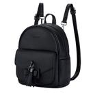 Mochila Mini ECOSUSI de Couro Preta para Mulheres e Meninas