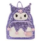 Mochila Mini Loungefly Kuromi com Paetês Roxa