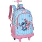 Mochila Mochilete Rodinha /Costa Stitch Rosa Grande Escolar Original Licenciada