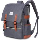 Mochila Modoker Vintage Laptop com porta de carregamento USB de 15,6 polegadas