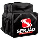 Mochila Motoboy Bolsa Bag Delivery Pizza Entrega Aplicativo Preta Expansiva Logo Serjão