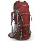 Mochila MOUNTAINTOP de 70L con Armazón Interno para Camping y Senderismo, Color Granate