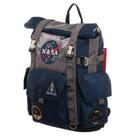 Mochila NASA Roll-Top Bioworld azul marinho/cinza de poliéster