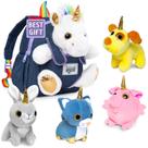 Mochila Naturally KIDS Toddler Unicorn com brinquedos de pelúcia