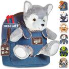 Mochila Naturally KIDS Wolf Plush Toy para crianças de 3 a 10 anos