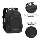 Mochila Notebook Executiva Empresa Computador Laptop Yepp Cor Preto Desenho do tecido Liso