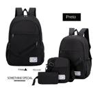 Mochila Notebook Impermeável Com Usb Kit 3 Peças Nylon