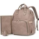 MOCHILA PAÑALERA ROSEGIN de Cuero Vegano 42x24x36 cm Taupe