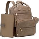 Mochila Pañalera ROSEGIN de Cuero Vegano Taupe 35L