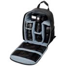 Mochila Para Câmera Fotografica Compacta E Acessórios C/ Alça Para Tripé Cinza
