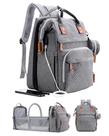 Mochila para fraldas ISMGN com estação de troca cinza 25L