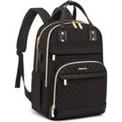 Mochila para laptop Bagswan para mulheres e trabalho de 15,6 polegadas preta