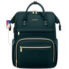 Mochila para laptop Focdod para mulheres de 15,6" impermeável verde escuro