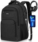Mochila para laptop Kadilong para homens, mochila escolar de 15,6" preta