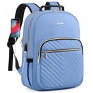 Mochila para laptop LOVEVOOK para mulheres de 15,6" com porta USB azul