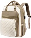 Mochila para laptop LOVEVOOK para mulheres de 17 polegadas cáqui bege
