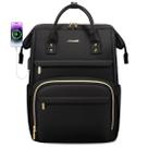 Mochila para laptop LOVEVOOK para mulheres de 17 polegadas impermeável preta