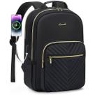Mochila para laptop LOVEVOOK para mulheres de 18,4 polegadas impermeável preta