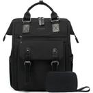 Mochila para laptop LOVEVOOK para mulheres, viagens de trabalho, 17 polegadas, preta