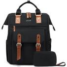 Mochila para laptop LOVEVOOK para mulheres, viagens de trabalho, 17 polegadas, preta