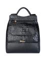 Mochila pequena antifurto couro croco Susan