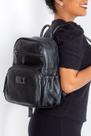 Mochila pequena de couro liso grafite Zoey