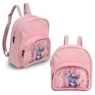 Mochila Pequena Infantil Stitch Alça Costas Resistente