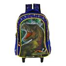 Mochila Pequena Rodinha Com Alça Escolar Dinossauro Azul
