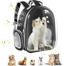 Mochila Pet De Transporte Visão 360 Panoramica Gato Cão Preto