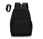 Mochila preta lisa, basica, leve, para notebook e ou materiais
