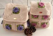 Mochila Primavera Crochê