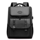 Mochila PU Laptop para homens preta de grande capacidade de 16 polegadas Mochila PU Laptop para homens preta de grande capacidade de 16 polegadas